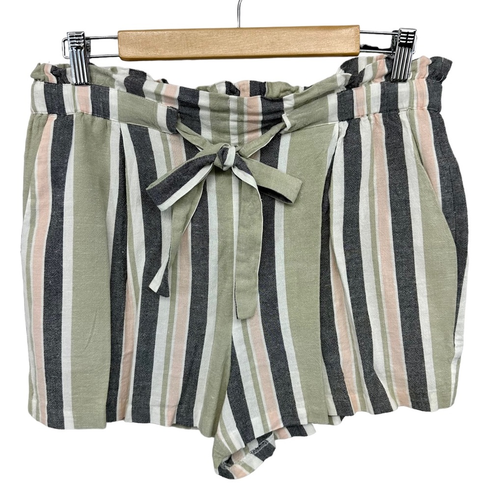 EXPRESS Shorts SzM Shortie Super High Rise/Waisted Linen Blend Stretch